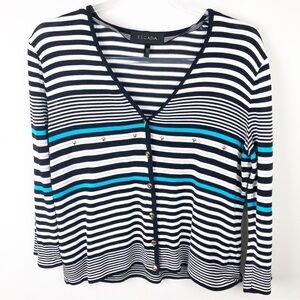 Escada Vintage 90's Stripes Rayon knit button down cardigan size: 40 (m)